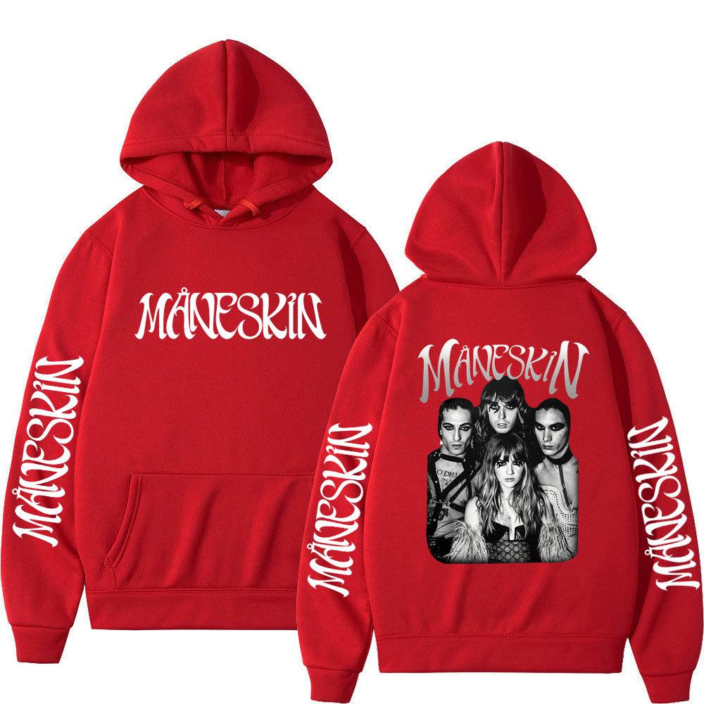 Итальянская рок-группа Maneskin Худи Свитшоты с графическим принтом певца для фанатов Повседневные с длинным рукавом Мужская/Женская одежда Худи