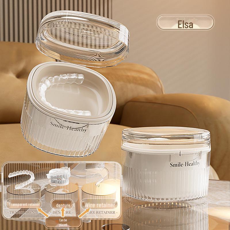 Многофункциональный прозрачный бокс для чистки зубных протезов и зубных щеток