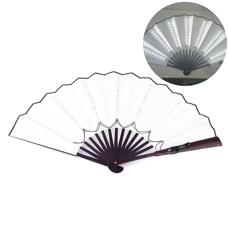 Светящийся складной светодиодный вентилятор, танцующий свет, ночное шоу, Хэллоуин, Рождественский рейв-фестиваль