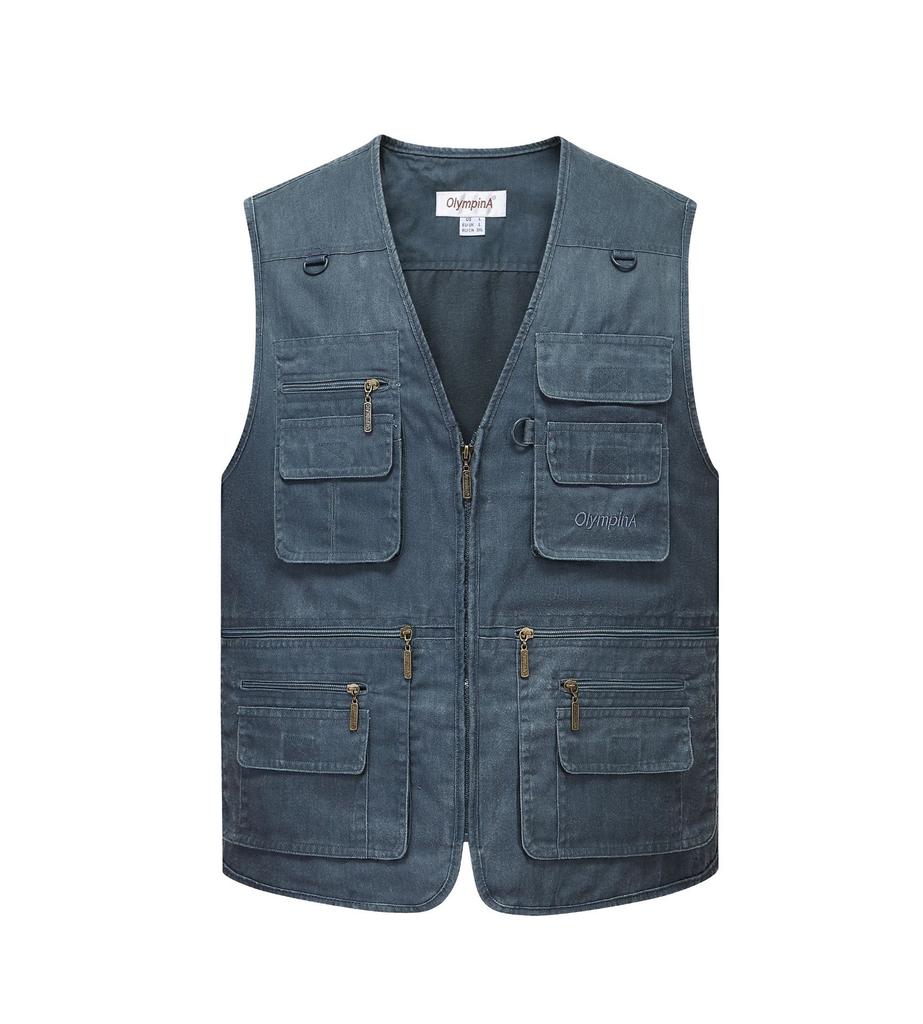 Мужской рабочий жилет без рукавов с множеством карманов, повседневный жилет в стиле милитари бежевого, хаки, темно-серого, темно-синего цвета, размеры XL-10XL