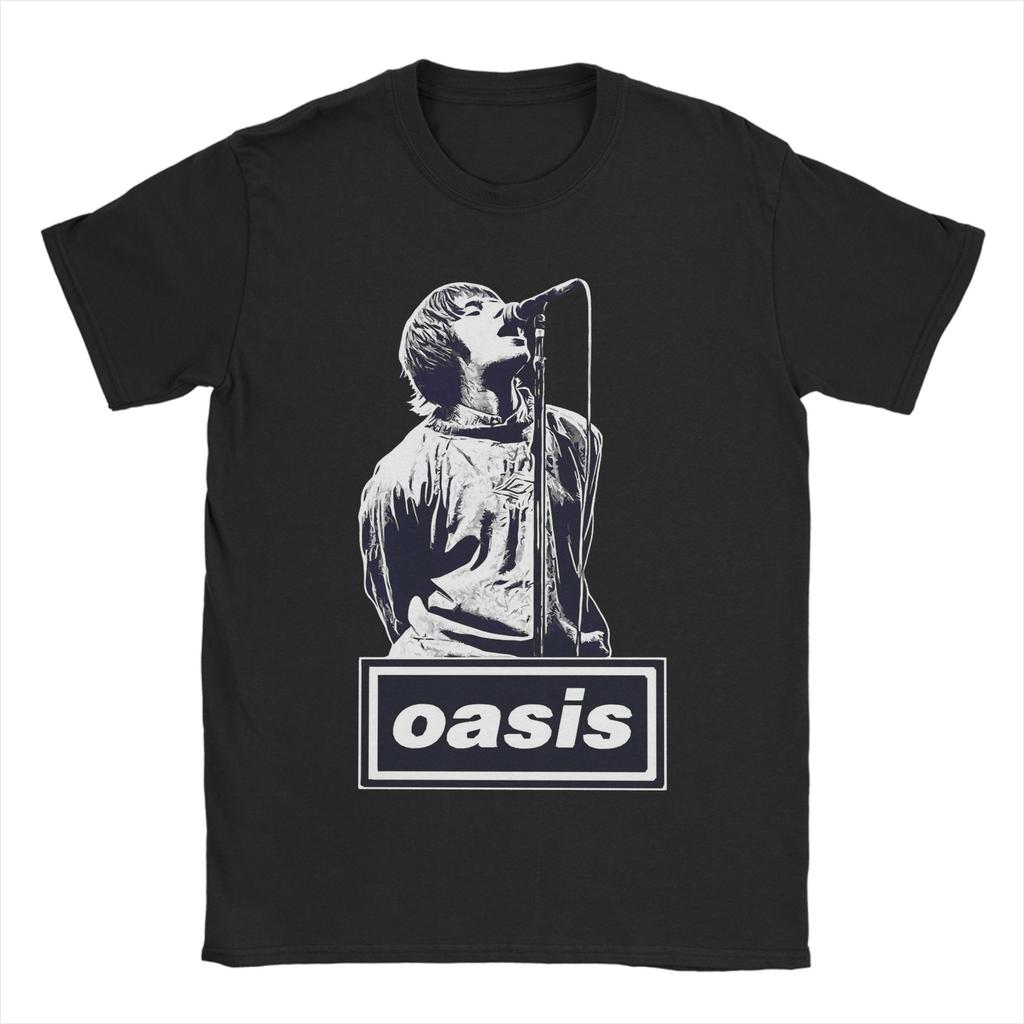 O-Oasis Рок-группа Мужские футболки Винтажная хлопковая футболка С круглым вырезом Короткий рукав Футболка Идея для подарка Одежда
