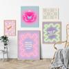 Colorful Danish Pink Canvas Painting Aesthetics Poster Room Decoration