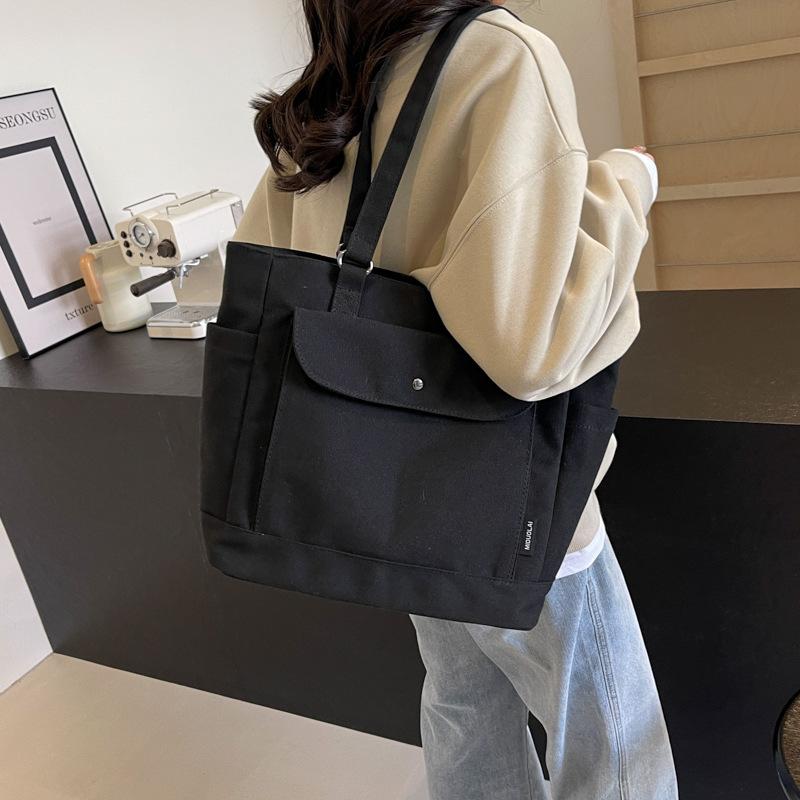 Japanese Canvas Large-capacity Bag Women's 2025 New Autumn and Winter Tote Bag Casual Simple Shoulder Commuter Tote Bag