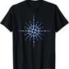 Compass Rose Navigation Star Design for Skiers and In Winter T-Shirt