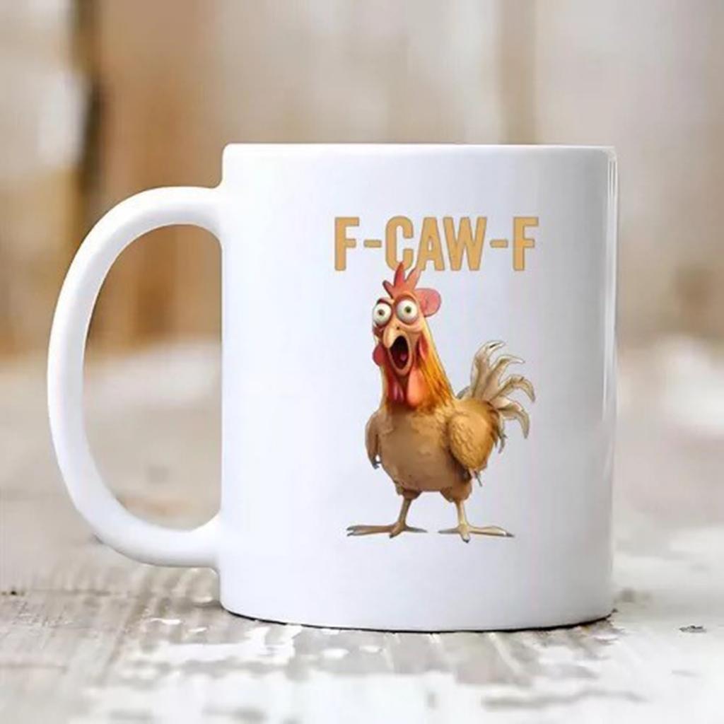 Керамические кружки для кофе 11 унций F-Caw-F с петухом, с ручкой, кружки с кричащим петухом для мамы, сестры, друзей, коллег, декор для дома