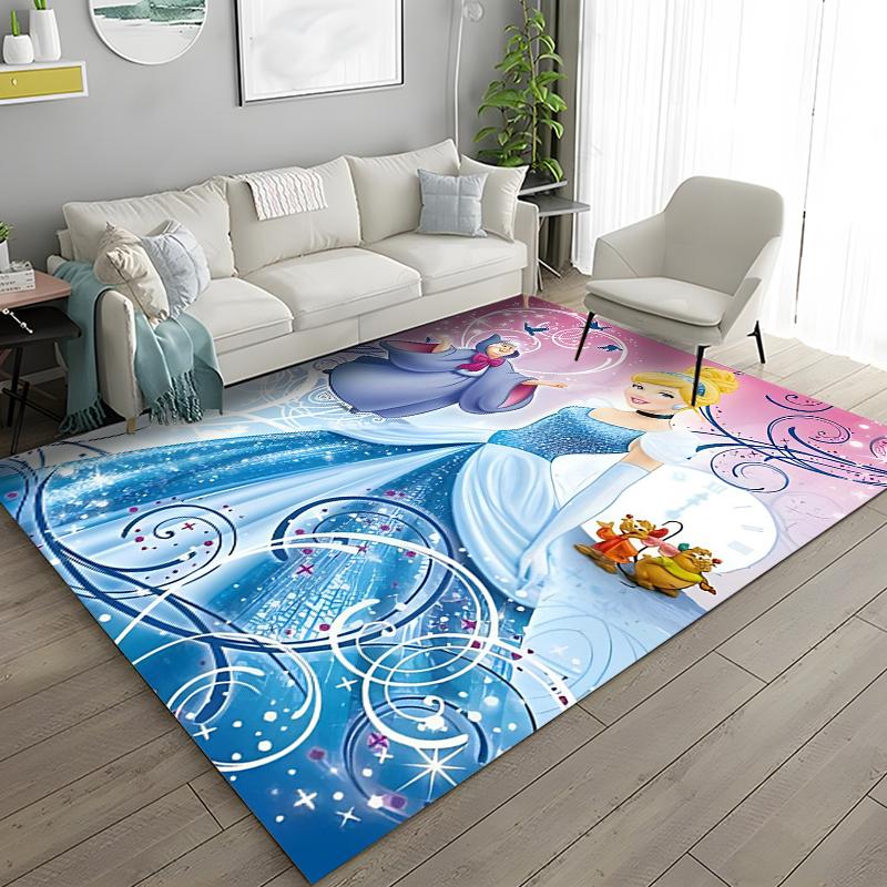 Various Styles and Sizes Princess Cinderella Pattern Carpets Bedroom Play Mat Living Room Areas Rug Home Decoration Luxury Gifts