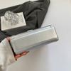 Fashion Metallic Silver Mini Satchel Bag Elegant Womens Shoulder Bags Versatile PU Leather Ladies Crossbody Purse Square Handbag