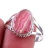 Natural Rhodochrosite Gemstone 925 Solid Sterling Silver Jewelry Ring S.10 N8Z02