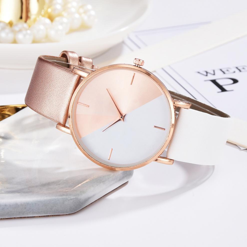 Женские двухцветные наручные часы Geneva Matching Ultra-thin Quartz Wristwatches