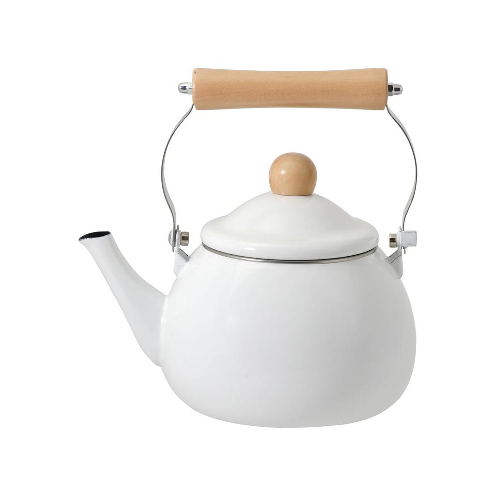 Pearl Metal Induction Amulet Kettle, 1.8L, Enamel, Compatible, White, Design, HC-385