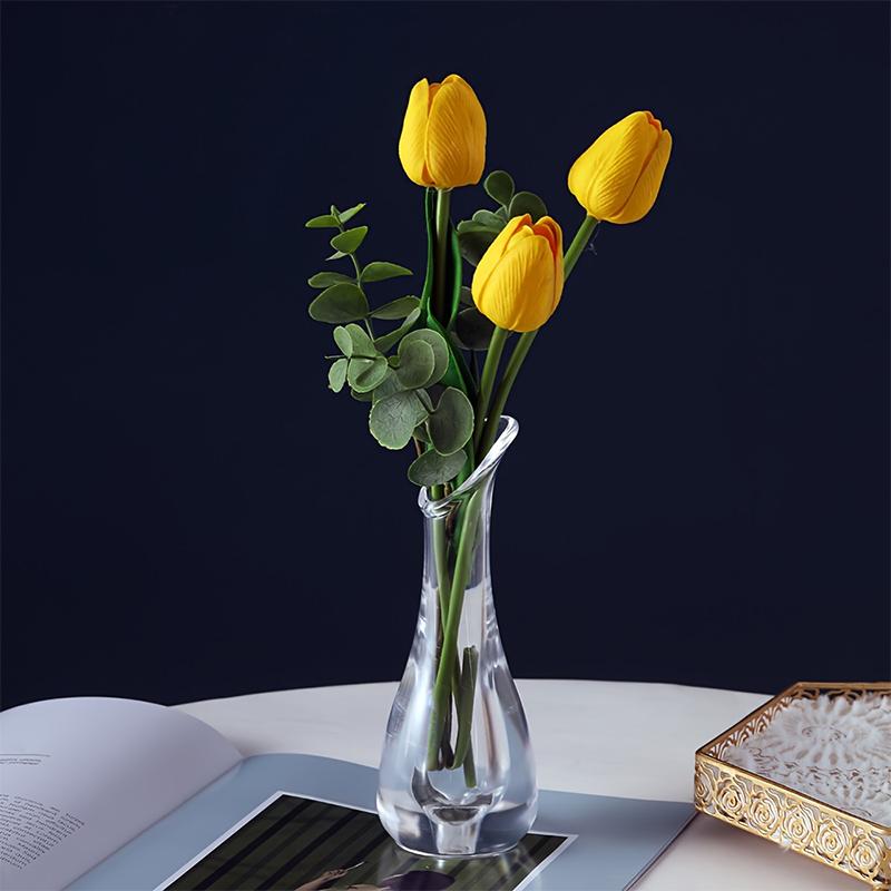1шт пластиковая ваза для цветов имитация хрустальной вазы акриловая маленькая ваза для домашнего рабочего стола украшение ваза