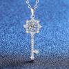 Moissanite Pendant Necklace 1ct 8-Pointed Star Key Jewelry Women