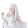 White Full With [Cicogna] Wig, Hair, White, Straight, Long, 70cm, Wig, Net, Silver-White, Bangs, Cosplay, Halloween, Costume, Women, Female,
