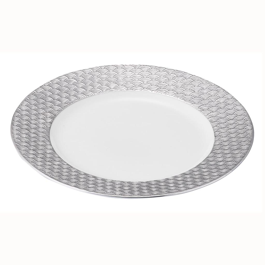 yamakaXODA POTTERY Auspicious Zipangu Dinner Set of Diameter X Gold and Mino Auspicious Plates, 2, 27.5cm 2.5cm Height, Silver, Ware, Charm, Gift,