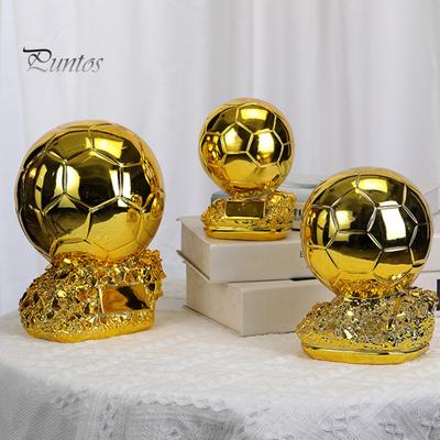 Футбольный трофей из смолы Золотой мяч Приз чемпионата по футболу Коллекционная награда для игрока Футбольное украшение для фанатов Подарочный стол Декор для книжной полки