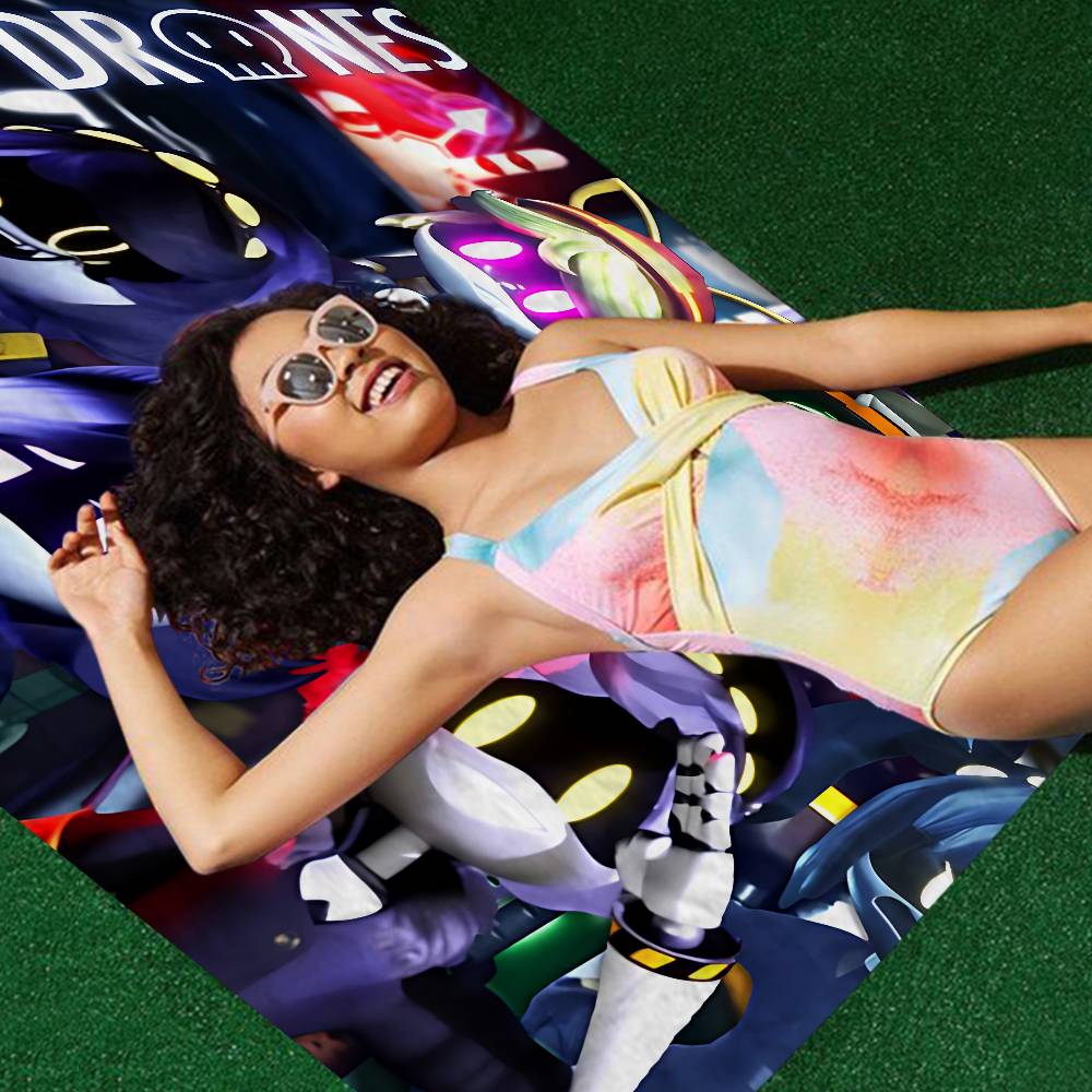 Murder-Drones Cartoon Beach Towel Colorful Bath Towels For Girl Microfiber Quick Dry Sand Free Beach Yoga Spa Gym Pool