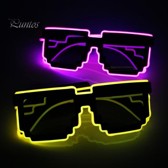 1 пара светящихся очков Солнцезащитные очки со светодиодной подсветкой Беспроводная громкая связь для танцев 4-режимная функция привода Очки для вечеринок Хэллоуин EDM Карнавальная подсветка