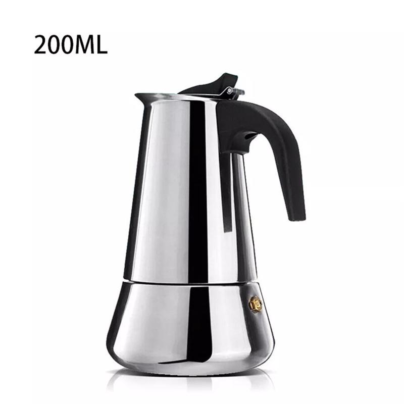 4/6 Cups Stainless Steel Italian Top Moka Espresso Cafeteira Expresso Percolator Stovetop Coffee Maker Moka Pot