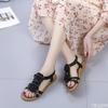 Bohemia Flower Womens Wedge Sandals 2024 Summer Comfy Outdoor Beach Sandalias Mujer Soft Rubber Bottom Casual Shoes Woman