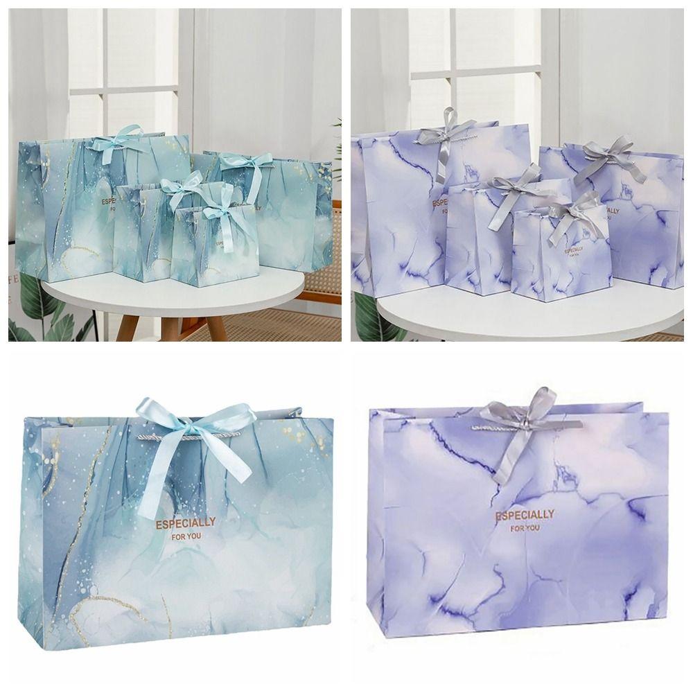 Multi-size Marble Printing Gift Bag Marble Pattern Handhold Tote Gift Wrapping Bag