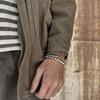 2026 Vintage Simple Good Art 13.5mm Heavy Men's Silver Bracelet Buckle Ring Tide