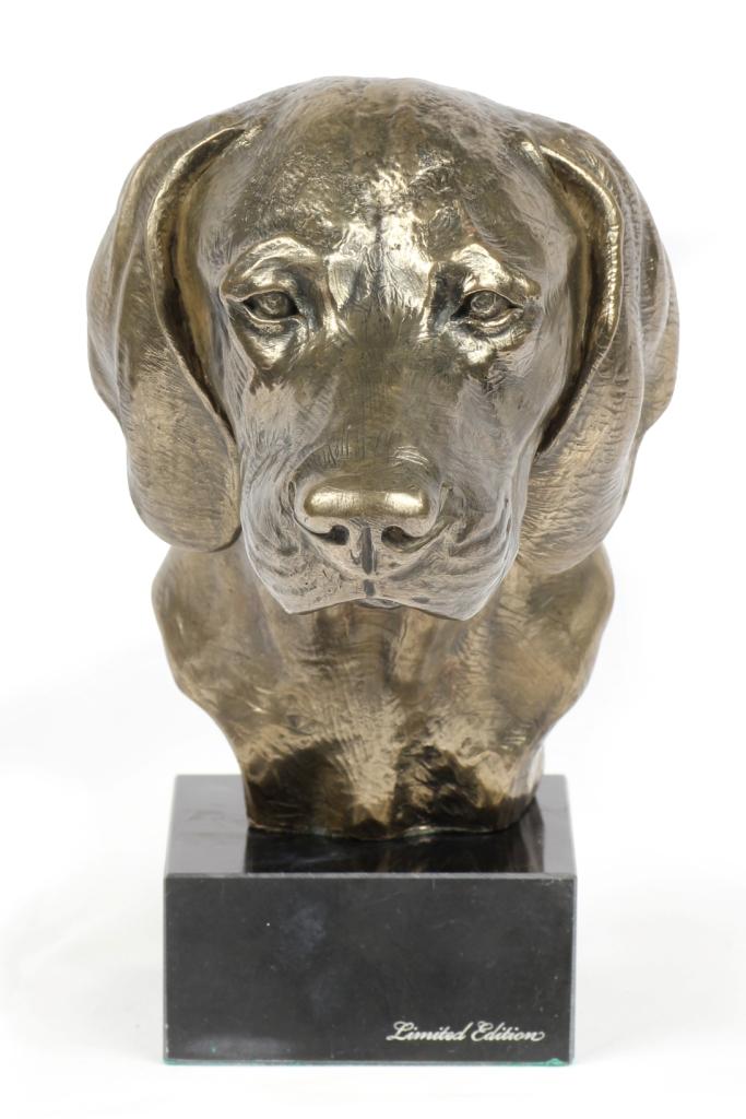 Weimaraner, Grey Ghost - Dog statue, bust on stone base, sculpture, trophy for dog show by Art-Dog brand