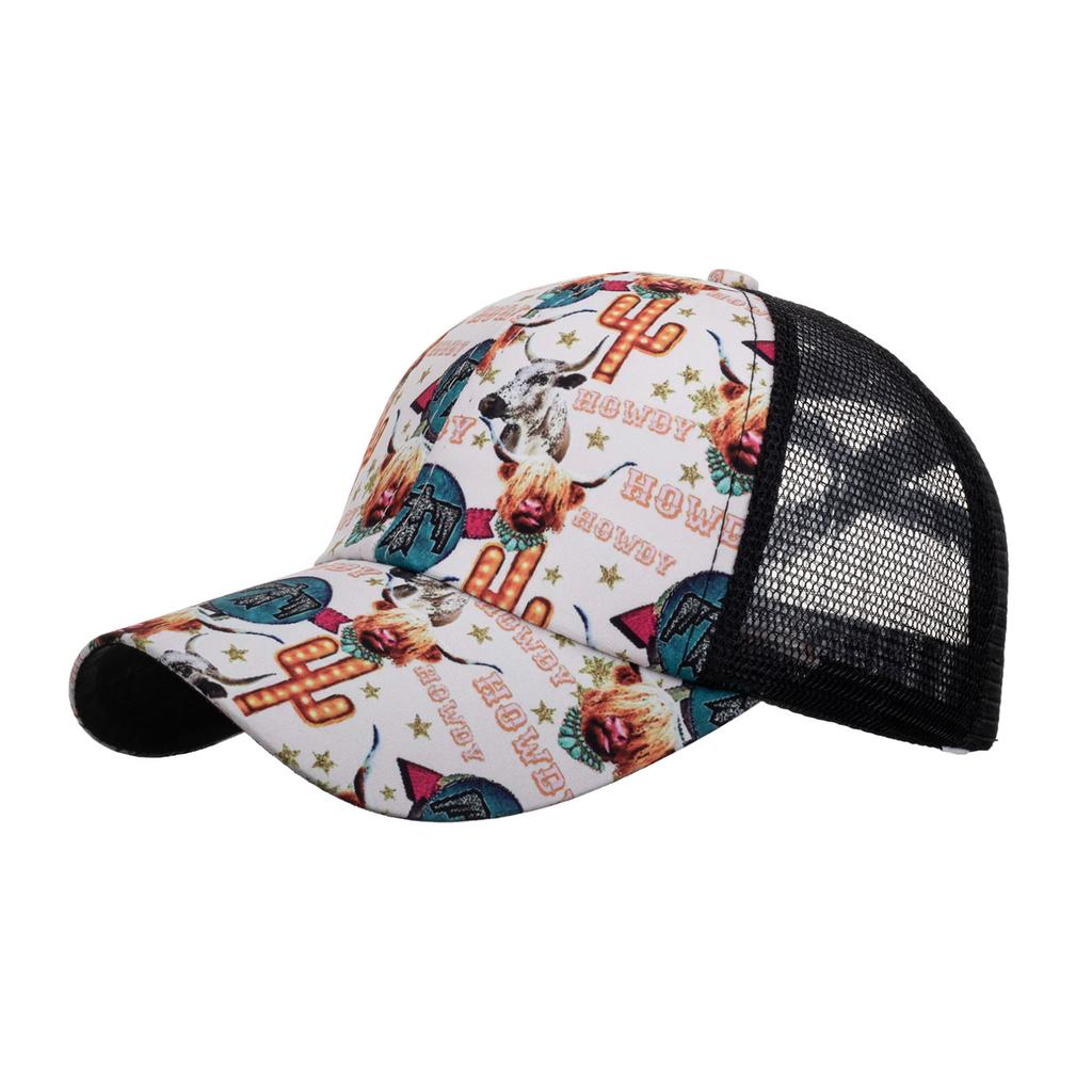 New Graffiti Cross Mesh Cap Baseball Cap Women's Sun Hat