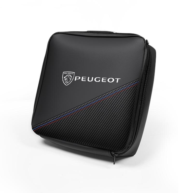 Carbon Fiber Style Car Organizer Storage Bag For Peugeot 206 308 208 207 3008 307 2008 508 407 5008 408 4008 Rifter 301 RCZ 108