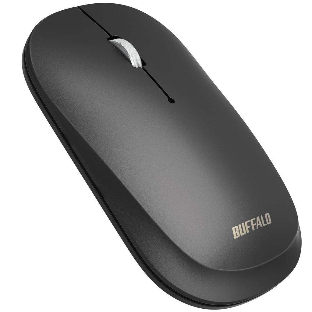 Buffalo FLEXUS Wireless Mobile Mouse, Bluetooth, Thin and Lightweight, 3-Button, Quiet, BlueLED, MIL-Standard Compliant, dpi Switch (6001200),