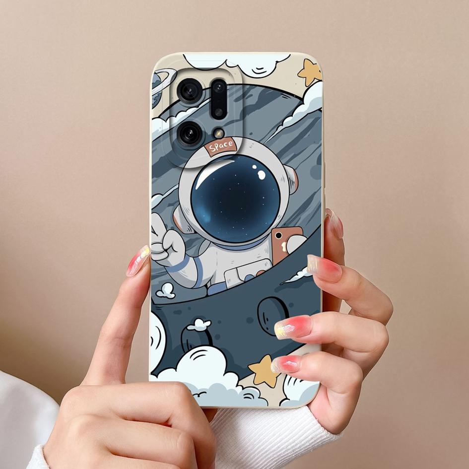 Чехол для телефона для OPPO K10 Pro K3 K5 K7 K9X Narzo 50A Neo 9 Prime, милый модный чехол-космонавт, жидкий матовый противоударный мягкий силикон для бампера OPPO