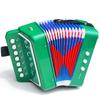 Accordion Toy Children Accordion Musical Instrument 2 Bass 7 Keys for Kids Infant Green
