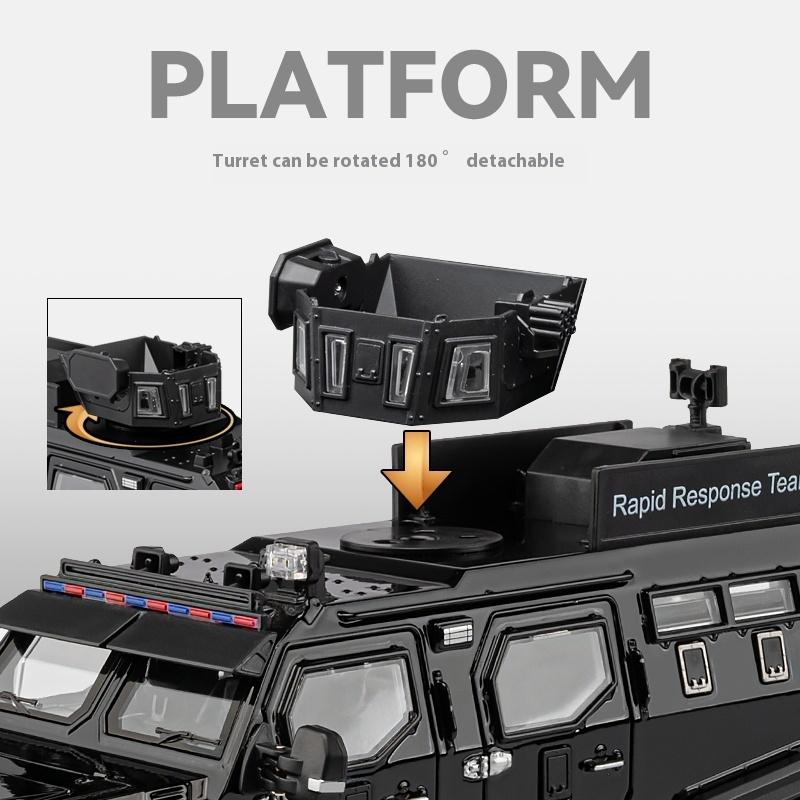 Масштаб 1/24 Саблезубый тигр Взрывозащищенная модель автомобиля Сплав Литье под давлением Полиция Бронированные Внедорожники Модель автомобиля Подарок на день рождения Мальчик