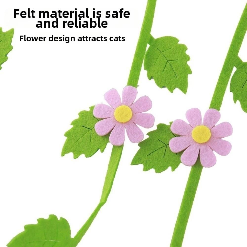 Felt Teaser Cat Wand Flower Leaf Shaped Cat Interactive Toy Cat Teaser Rod  Interactive Playing