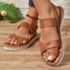 2024 Summer Women's Brown Rope Flat SandalsSize42 Thick Sole Sandals for Women Lightweight Anti-Slip Beach Sandalias De Mujer