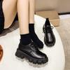 New Spring Casual Women Loafers Leather British Style Thick-soled Women Shoes Lace-up Platform Student Girls Shoes Q17