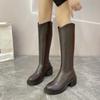 Fashion 2024 Autumn Fashion New Women's Casual Elegant Versatile Solid Color High Boots