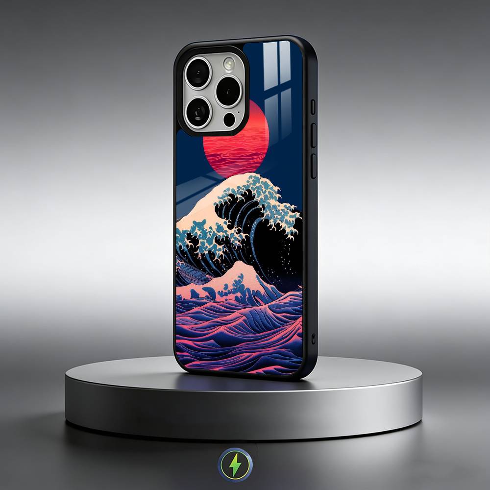 Японская Укиё-э Морские Волны Чехол для Телефона Для iPhone17,16,15,14,13,12,11 Plus,Pro Max Магнитный Для Magsafe Беспроводная Зарядка