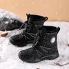 "Kids' Waterproof Velvet Lined Winter Snow Boots, Non-Slip, High Tube, Warm Outdoor Footwear"