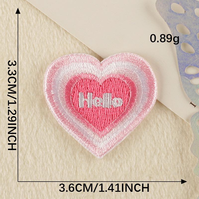 Original Embroidery Label Embroidery Sticker Cartoon Love English Cloth Label Patch Sticker Accessories Cloth Sticker