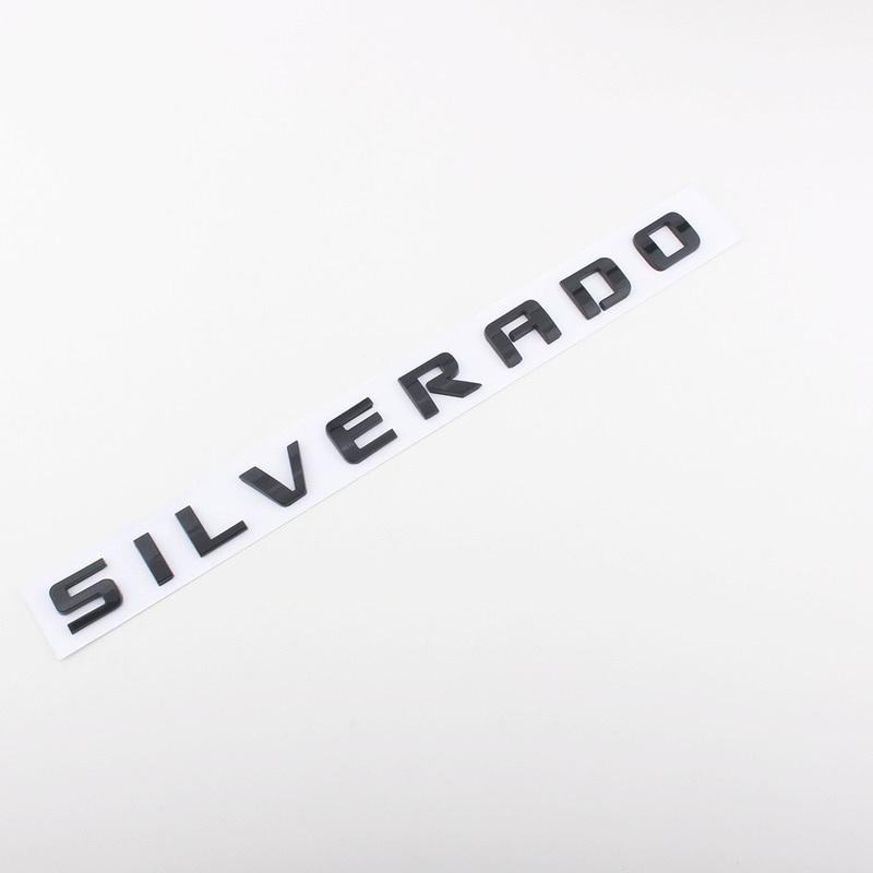 3D боковое крыло автомобиля, эмблема багажника, значок, наклейка для SILVERADO, буквенный логотип, табличка, серебристый, черный, автозаменяемые аксессуары
