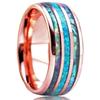 Fashion 8mm Silver Color Brushed Men 'S Stainless Steel Ring Colorful Abalone Shell Inlay Men 'S Ring Wedding Band Jewelry Gifts
