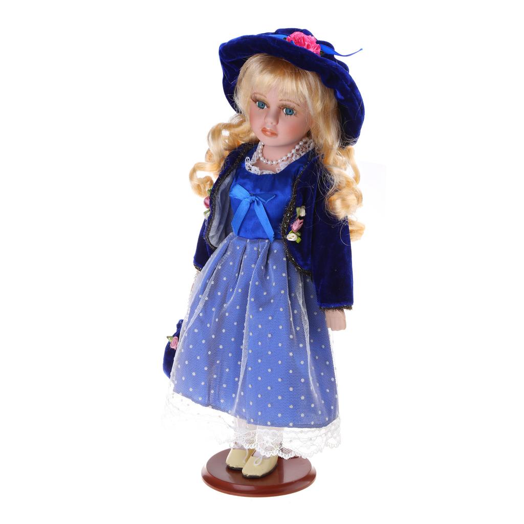 Элегантная викторианская фарфоровая кукла в американском сельском платье, домашняя выставочная кукла, центральное украшение, 40 см, кукла реборн