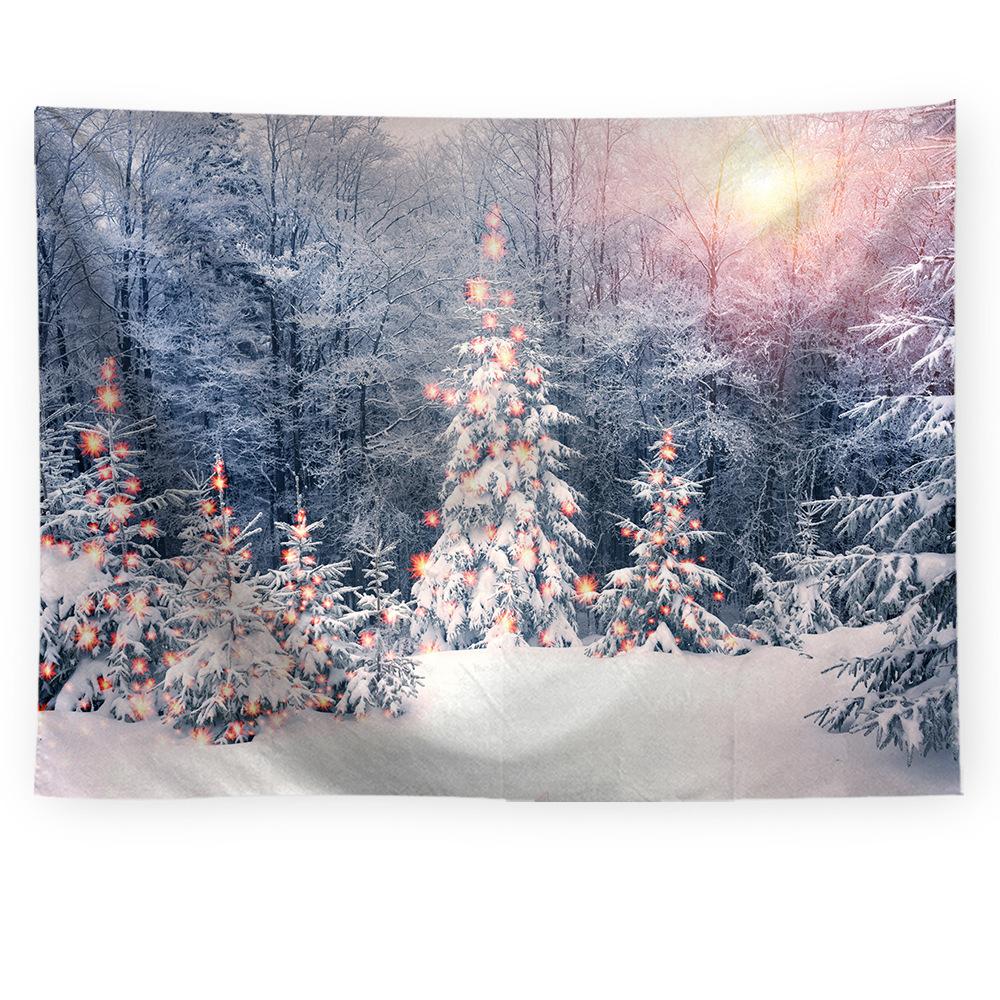 Рождественский лес снежная сцена гобелен дерево настенное украшение гостиная спальня общежитие домашнее украшение