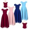 Elegant Chiffon Party Dress Off-the-Shoulder Adjustable Spaghetti Strap A-Line Floor Length Dress Kids Dress