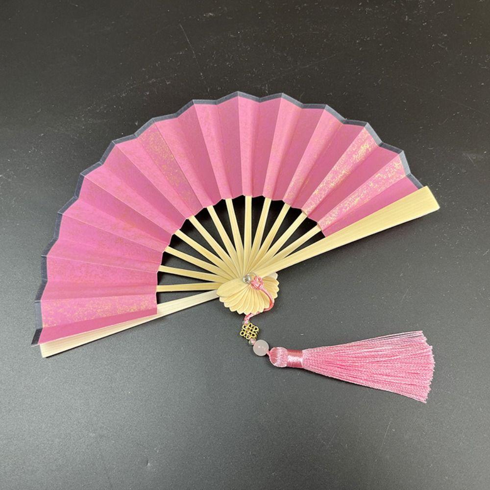 Mini Hanfu Fan Gilded Rice Paper Paper Fans Party Decor Ornaments Folding Fan Children
