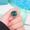 Новые роскошные обручальные кольца из нержавеющей стали с морским синим/зеленым цирконием для женщин, серебряные женские украшения, подарки на свадьбу