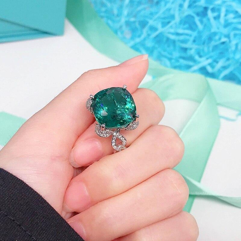 Новые роскошные обручальные кольца из нержавеющей стали с морским синим/зеленым цирконием для женщин, серебряные женские украшения, подарки на свадьбу