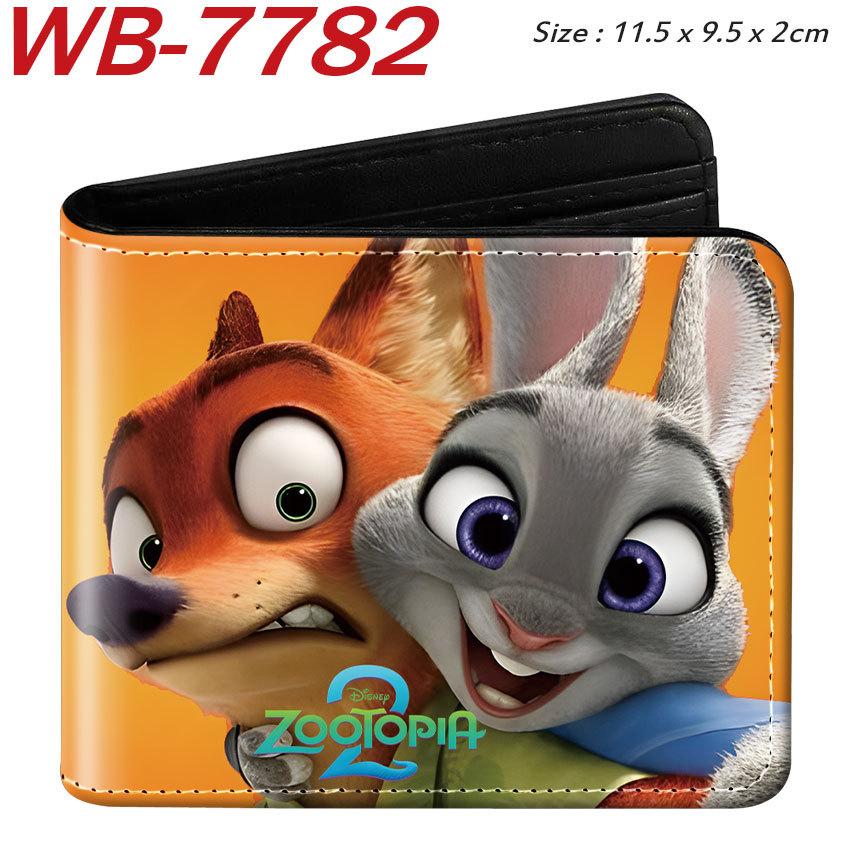 Zootopia Merchandise Short Bifold Wallet Colorful Print Cartoon Anime Coin Purse Mini Wallet for Women Girls Students 1pcs