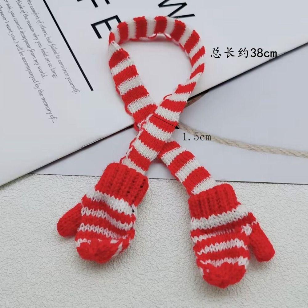 Мягкий кукольный шарф с перчатками Шарф на шею Шапочка для мини-кукол Милые зимние кукольные аксессуары Рождество