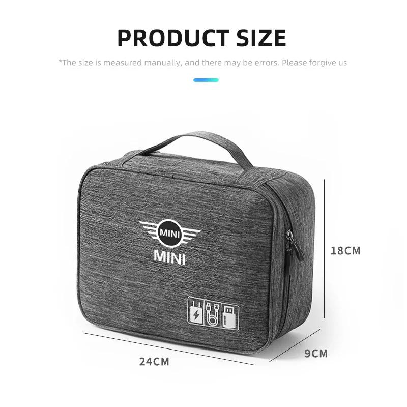 Car Digital Storage Bag USB Data Cable Organizer Accessories for BMW MINI F55 F56 R60 R59 R58 WORKS One Cooper JCW R57 R56 R55